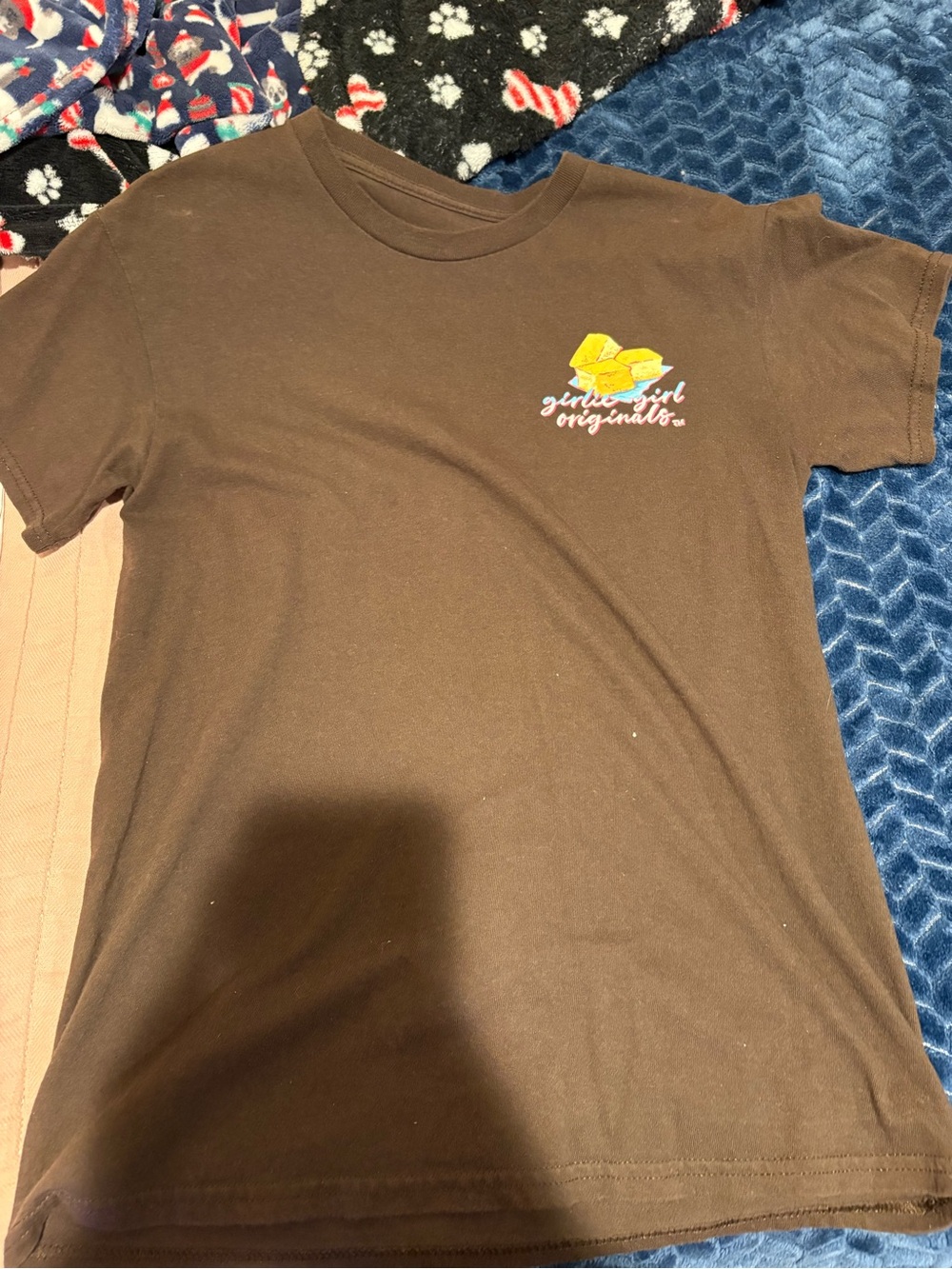 Women’s Brown Graphic Crewneck Tee with Yellow Logo